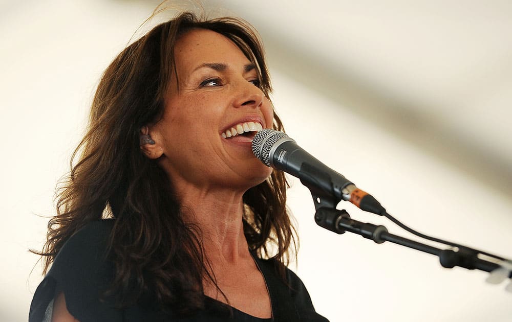 Susanna Hoffs performs on the third day of the 2014 Stagecoach Music Festival at the Empire Polo Field in Indio, Calif. 