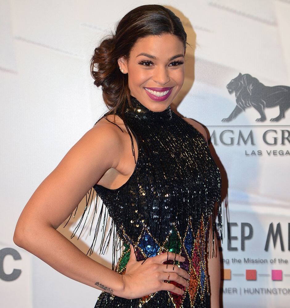 Singing sensation, actress Jordan Sparks walks the red carpet for the `Power of Love Gala` at the MGM Grand Garden Arena on the Las Vegas Strip. 