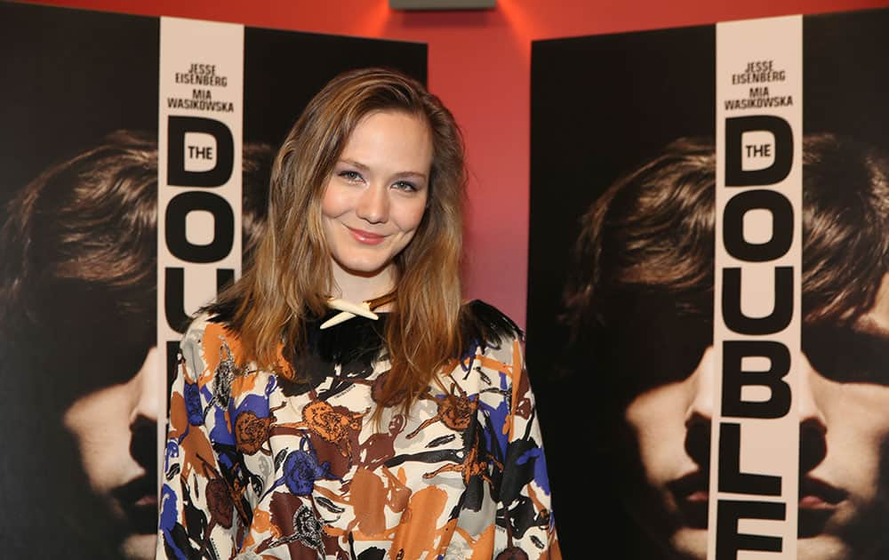 Louisa Krause attends the screening of `The Double` at the Landmark Sunshine Theater in New York.