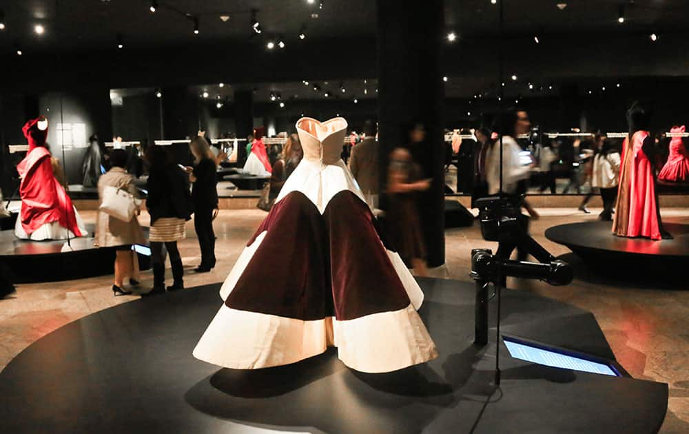 A 1953 clover leaf ball gown is featured in the inaugural exhibition `Charles James: Beyond Fashion,` at the new Anna Wintour Costume Center of the Metropolitan Museum, in New York.