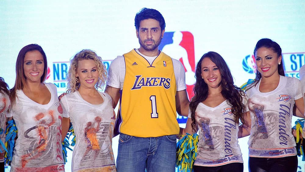 Bollywood actor Abhishek Bachchan during the launch of NBA’s first official online store, in Mumbai.