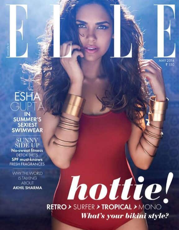 Esha Gupta looking gorgeous on the cover of of May issue of ELLE INDIA magazine. Pic Courtesy: Twitter