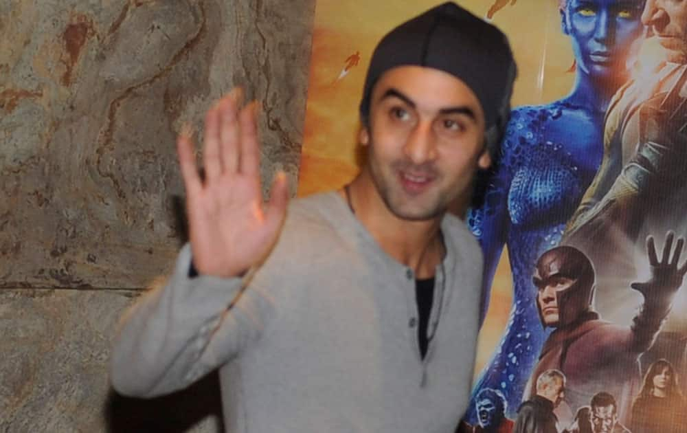 `HELLO: Ranbir Kapoor` at the screening of movie ‘X-Men Days of Future Past’ in Mumbai. DNA