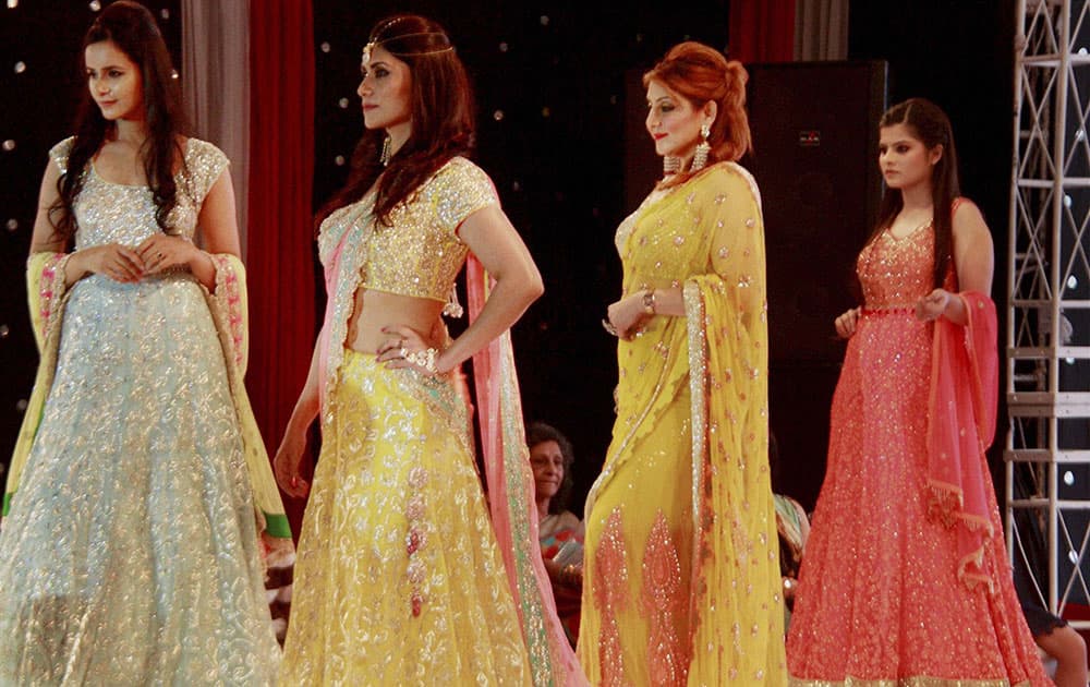 Models during a fashion show, `The Festival of Hope` for helping the Indian Cancer Society in Gurgaon.