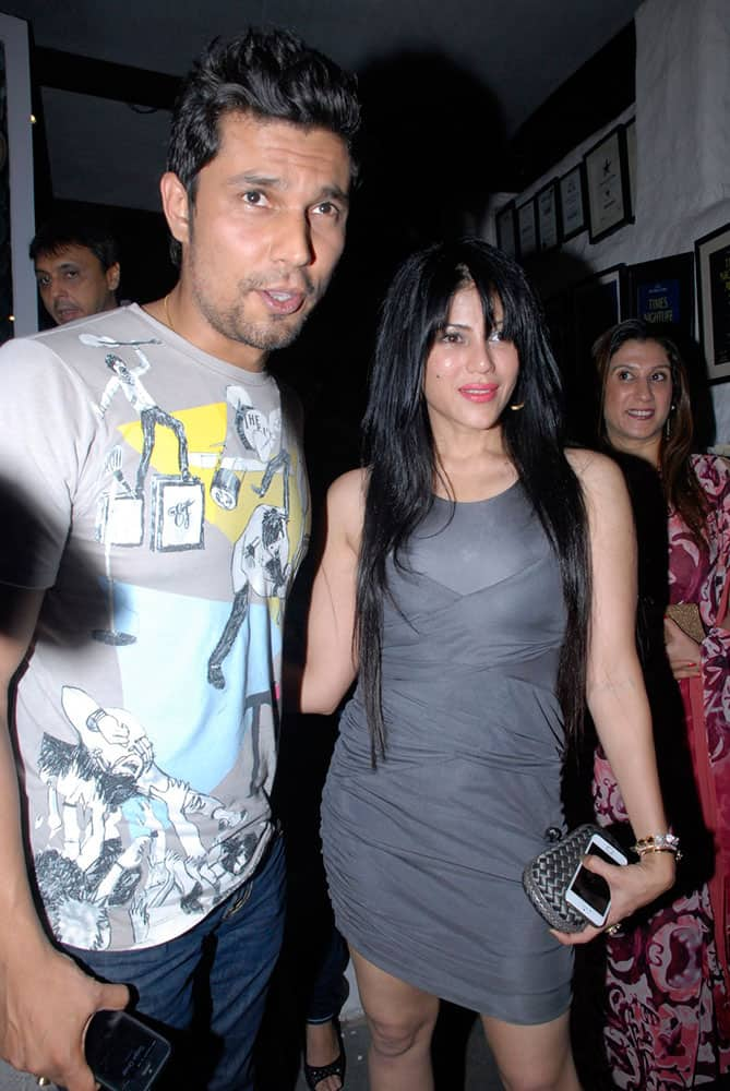 Warda Nadiadwala with Randeep Hooda during the success party of the film Heropanti in Mumbai. DNA