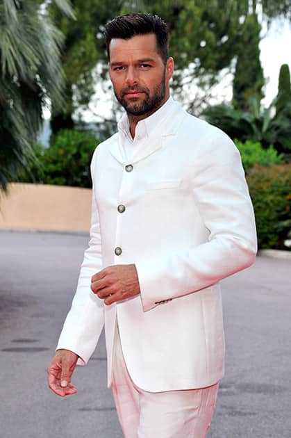 Singer Ricky Martin poses as he arrives for the World Music Awards in Monaco.