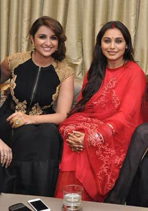 Rani Mukherjee - Me with Parineeti Chopra at the Diva'ni store launch in Mumbai on Thursday evening! :).  Pic Courtesy: Twitter