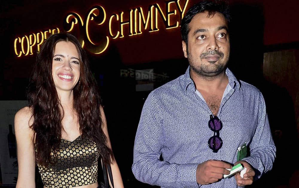 Bollywood filmmaker Anurag Kashyap and his estranged wife Kalki Koechlin during the premiere of a documentary film in Mumbai.