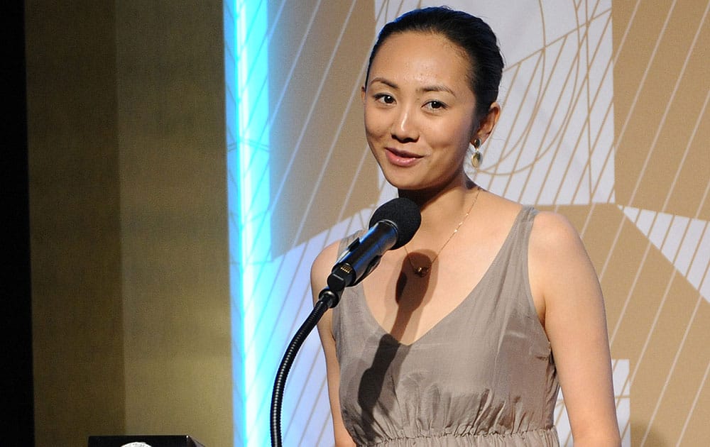 Yulin Liu of New York University accepts the Silver Medal in the Narrative Category for her film 'Door God' at the 41st Student Academy Awards at the Directors Guild of America.