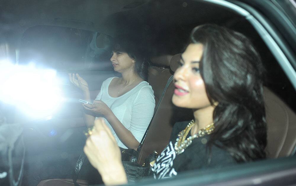 Rhea Kapoor (L) and Jacqueline Fernandez were spotted at Karan Johar's house in Mumbai. dna