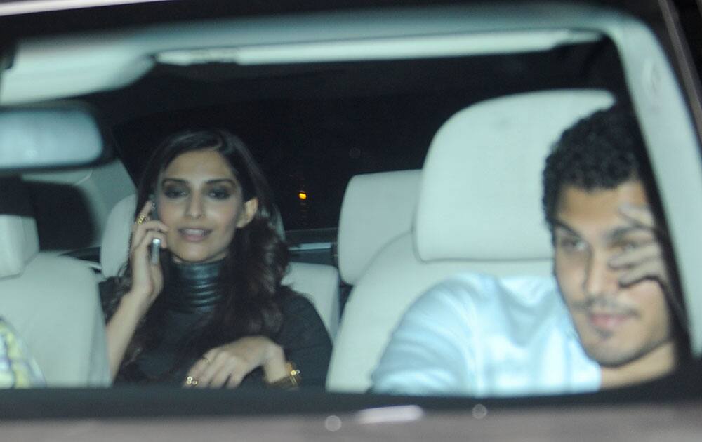 Sonam Kapoor with a friend was spotted at Karan Johar’s house in Mumbai. dna