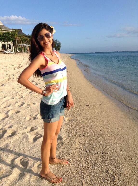 SHILPA SHETTY - From Mauritius with love...a surprise holiday from my husband @therajkundra much needed break thank you xx. Pic Courtesy: Twitter