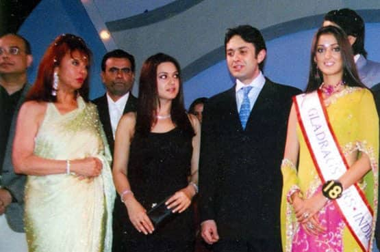 Preity Zinta with Ness Wadia and Maureen Wadia