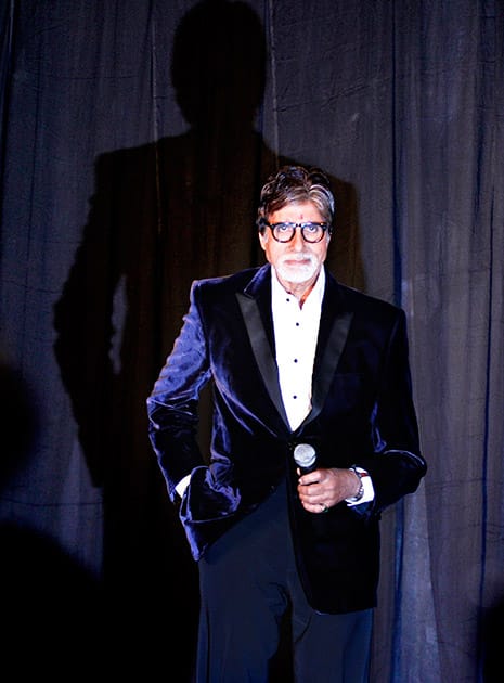 Bollywood's biggest star, Amitabh Bachchan arrives for the promotion of his upcoming television fiction series 'Yudh' in New Delhi.