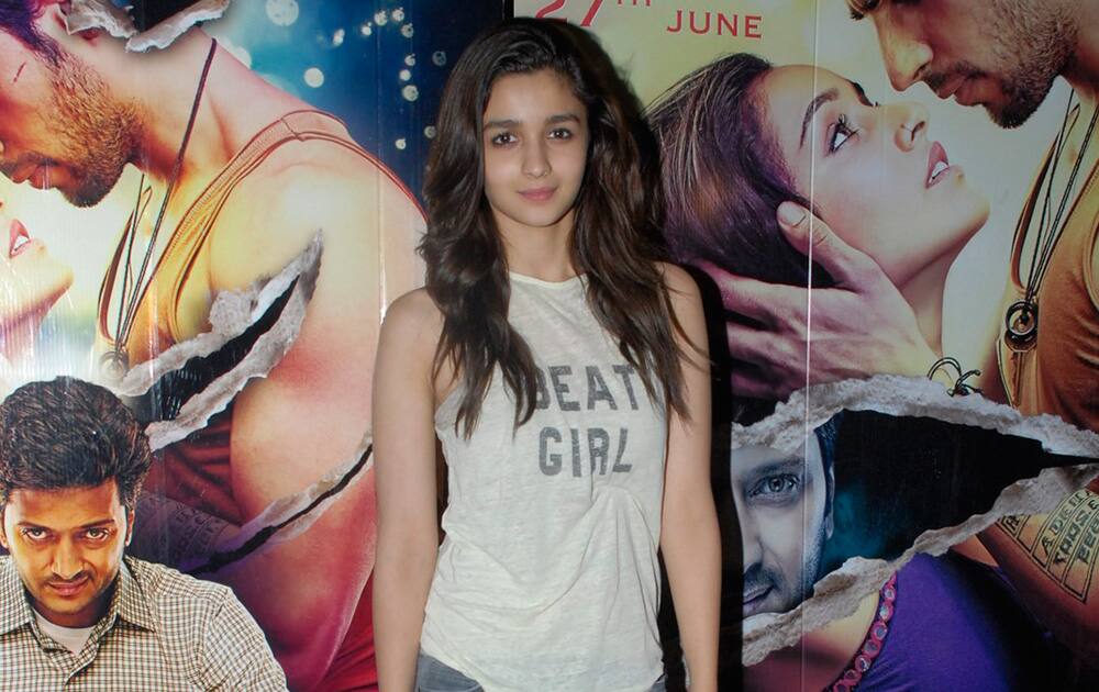 Alia Bhatt was present for the screening of 'Ek Villain' in Mumbai.- Ashwini Sawant.dna