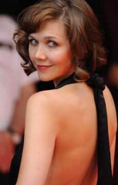 US actress Maggie Gyllenhaal arrives for the European Premiere of 'The Dark Knight' in Leicester Square in central London.