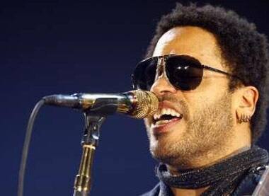 US singer Lenny Kravitz performs during his 