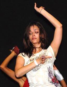 Aishwarya Rai Bachchan during a practiCe session on the Bachchan's 'Unforgettable Tour' .