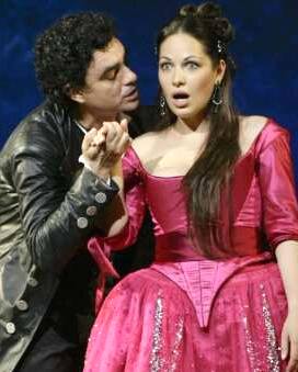 Singers Rolando Villazon and Nino Machaidze perform as Romeo and Juliet in Charles Gounod's opera.