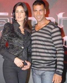 On screen hit pair Akshay Kumar and Katrina Kaif spotted at a media event for the promotion of their upcoming flick 'Singh Is Kinng'.