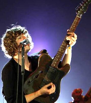 Luke Pritchard of 'The Kooks' performs during Budapest's Sziget Music Festival in the Danube River 