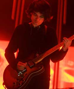 Guitarist Jonny Greenwood of Radiohead performs at the Molson Amphitheater in Toronto as they wind down their North American tour on August 15. 