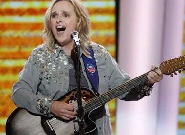 Singer Melissa Etheridge performs at the 2008 Democratic National Convention in Denver, Colorado.