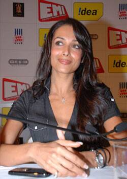 Bollywood seductress Malaika Arora Khan attends a press meet of her recent flick, 'EMI'.