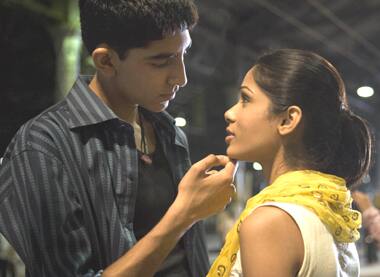 Dev Patel and Freida Pinto in a still from critically acclaimed flick 'Slumdog Millionaire'.