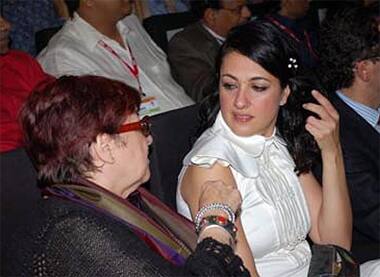 Chairperson of the jury Ms Marta Mazaros and Ms. Meltem Cumbul at the Opening Ceremony of IFFI 2007.