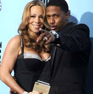 Mariah Carey with husband Nick Cannon at the 2008 AMA in LA