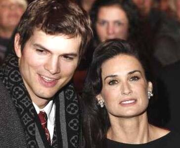 Demi Moore with beau Ashton Kutcher at the premiere of 