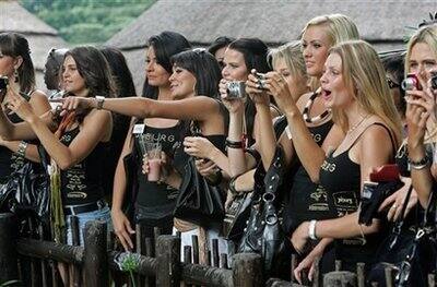 Miss World participants, seen, during a visit to the Zoo, in Johannesburg, South Africa