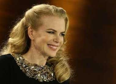 Australian actress Nicole Kidman reacts during the German television show 