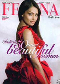 Bollywood's sexy siren Bipasha Basu poses for Femina mag's five-cover December issue.