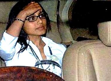 Rani Mukerji spotted attending Ghajini's special screening.