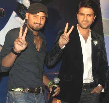 Harbhajan Singh and Harman Baweja at the music launch of 