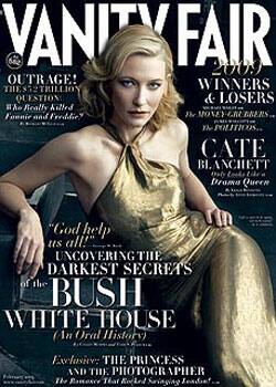 Cate Blanchett graces the cover of the latest edition 'Vanity Fair' mag.