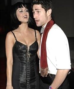 Katy Perry and Matt Dallas pose together at the Gridlock New Year's Eve.