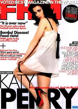 Hot-sexy Katy Perry strikes a seductive pose for FHM mag's January 2009 issue.