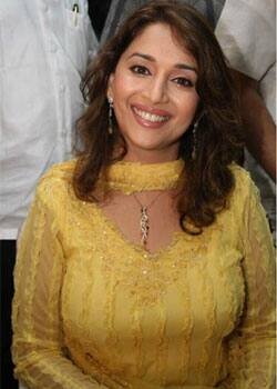 Bollywood's evergreen beauty Madhuri Dixit at a college festival in Mumbai.