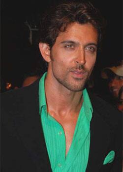 Bollywood's light-eyed hunk, Hrithik Roshan leaves after an award function in Mumbai.