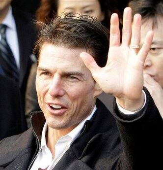 Tom Cruise at the Kimpo International Airport in Seoul.