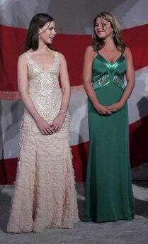 President Bush's daughters, Barbara and Jenna, attend The Freedom Ball during inauguration festivities in Washington.