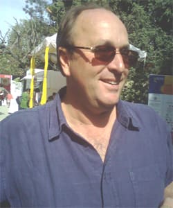 Writer William Dalrymple flashes a smiles for the camera.