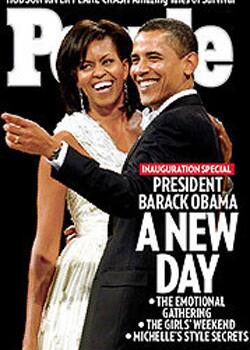 The US President Barack Obama with the First Lady on the cover of People mag.