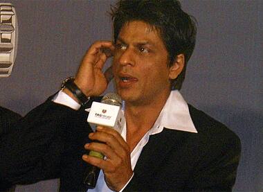 Shah Rukh Khan addresses the media at a press conference in New Delhi. 