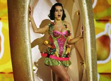 Singer Katy Perry performs at the 51st annual Grammy Awards in LA.