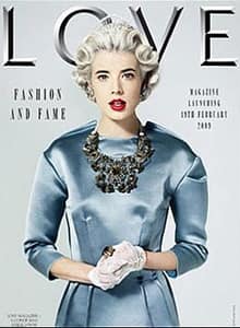 Queen of hearts: Agyness Deyn's 'Love' magazine cover look inspired by the Queen.