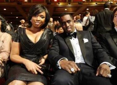 Sean P Diddy Combs sits next to singer Jennifer Hudson at NAACP Image Awards. 